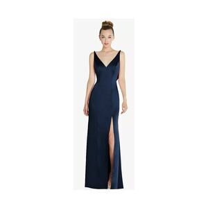 After Six 6856‎ NWT Midnight Blue Cowl Back Maxi Gown Slit Plus 18 Formal Dress